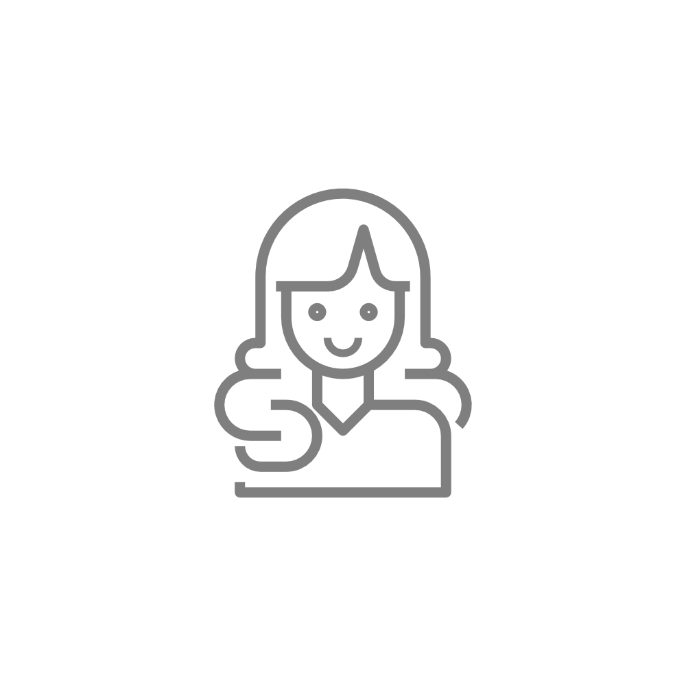 Icon Symbol einer Frau mit langen Haaren